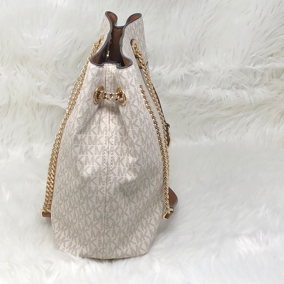 NWT Michael Kors Jet Set chain large tote vanilla - Picture 8 of 8